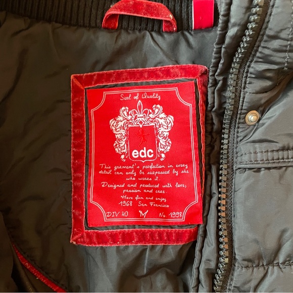 Vintage Esprit EDC Black Winter Coat Cozy Warm Puffer Jacket - Picture 5 of 11